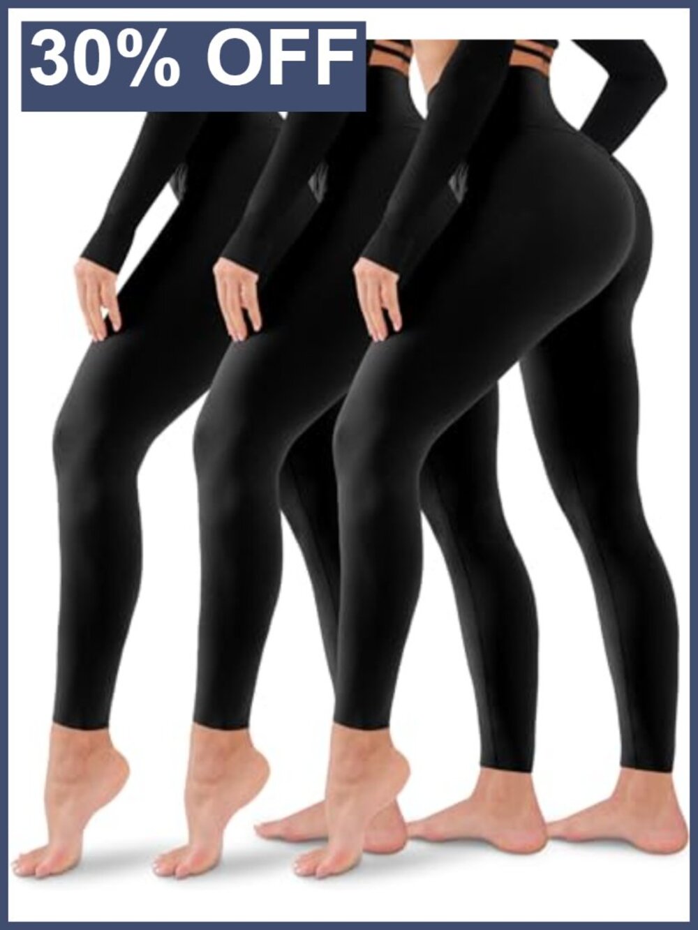3 Pack Women's Leggings High Waisted Tummy Control Yoga Pants No See-Through